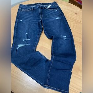 Old Navy Mid-rise slim straight ripped jeans womens size 14